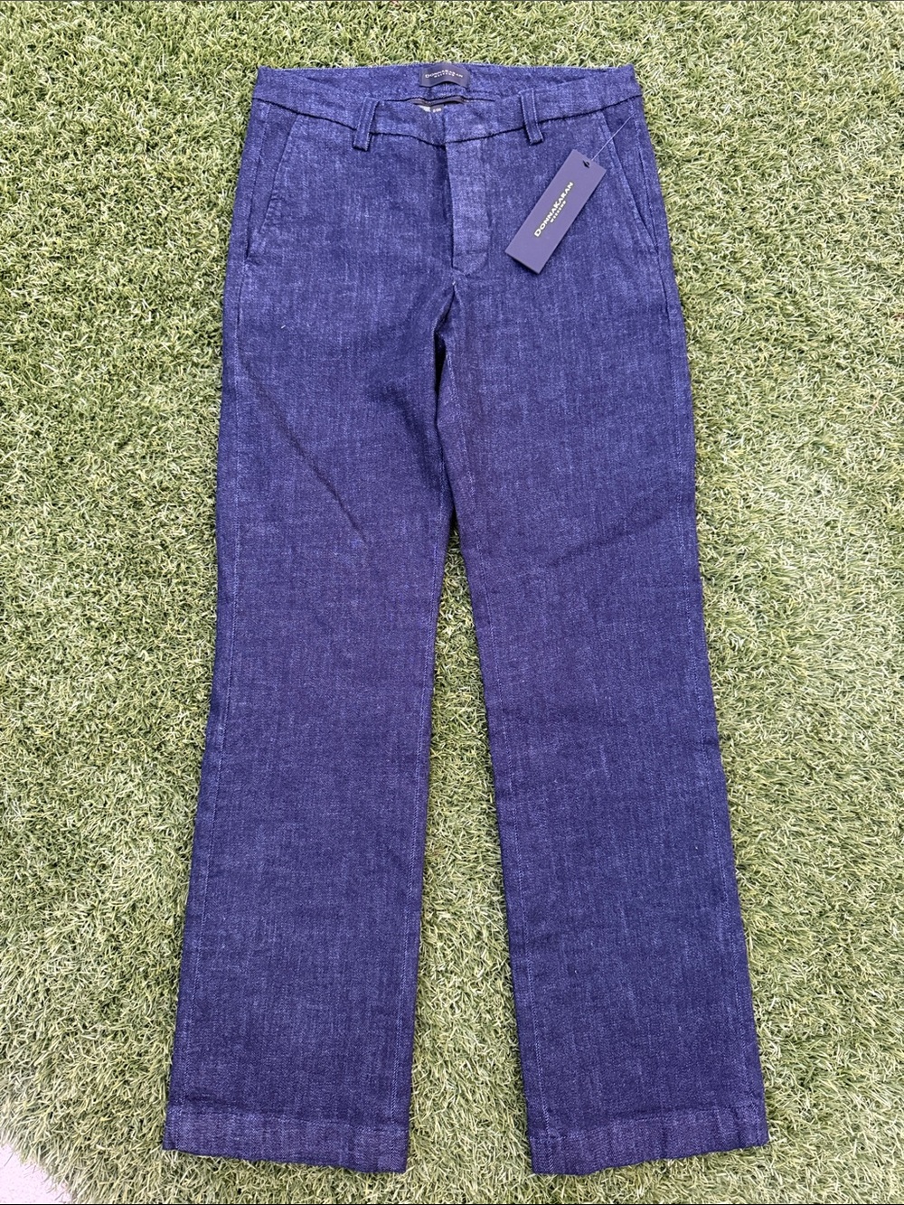 Donna Karan Dark Blue Midrise Straight-Leg Jeans